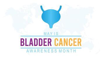 Bladder Cancer Awareness Month observed every year in May. Template for background, banner, card, poster with text inscription. vector