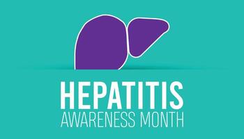 Hepatitis awareness month observed every year in May. Template for background, banner, card, poster with text inscription. vector