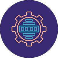 Pressure Gauge Line Two Color Circle Icon vector