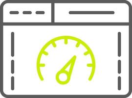 velocidad prueba línea dos color icono vector