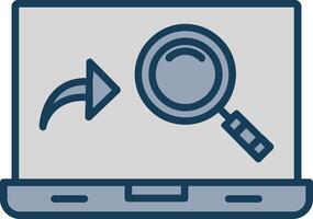 Magnifying Glass Line Filled Grey Icon vector