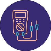 Multimeter Line Two Color Circle Icon vector