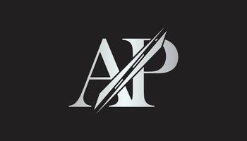 ap letter logo design template elements. ap letter logo design. vector