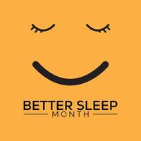 Better Sleep Month observed every year in May. Template for background, banner, card, poster with text inscription. vector