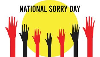 National Sorry Day observed every year in May. Template for background, banner, card, poster with text inscription. vector