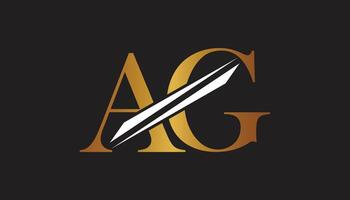 ag letter logo design template elements. ag letter logo design. vector