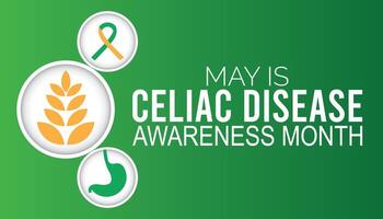 Celiac Disease Awareness Month observed every year in May. Template for background, banner, card, poster with text inscription. vector