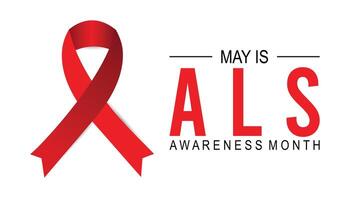 ALS Awareness Month observed every year in May. Template for background, banner, card, poster with text inscription. vector