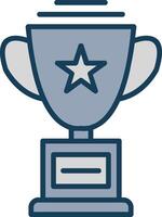 Trophy Line Filled Grey Icon vector