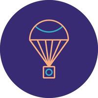 Parachute Line Two Color Circle Icon vector