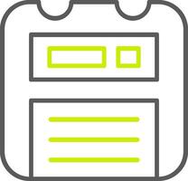 Floppy Disk Line Two Color Icon vector