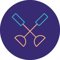 Paddle Line Two Color Circle Icon vector