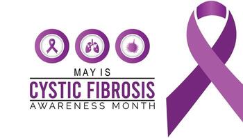 Cystic Fibrosis Awareness Month observed every year in May. Template for background, banner, card, poster with text inscription. vector