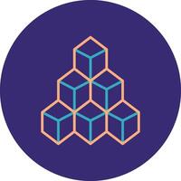 Blocks Line Two Color Circle Icon vector