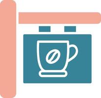 Cafe Signage Glyph Two Color Icon vector