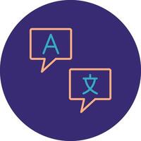 Languages Line Two Color Circle Icon vector