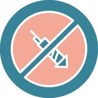 No Firework Glyph Two Color Icon vector