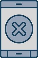 Delete Button Line Filled Grey Icon vector