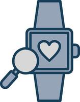 Wristwatch Line Filled Grey Icon vector