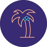 Palm Tree Line Two Color Circle Icon vector