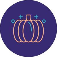 Pumpkin Line Two Color Circle Icon vector