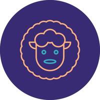 Sheep Line Two Color Circle Icon vector