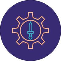 Attack Line Two Color Circle Icon vector