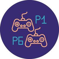Player Versus Player Line Two Color Circle Icon vector
