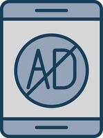Ad Blocker Line Filled Grey Icon vector