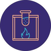 Chemical Line Two Color Circle Icon vector