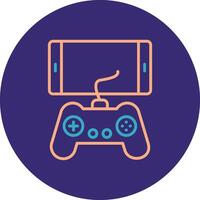 Mobile Game Line Two Color Circle Icon vector