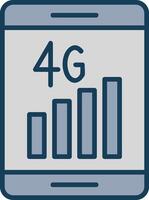 4g Line Filled Grey Icon vector