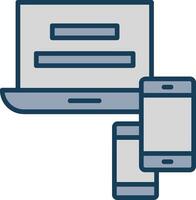 Responsive Website Line Filled Grey Icon vector