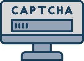 Captcha Line Filled Grey Icon vector