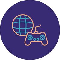 Gaming Line Two Color Circle Icon vector