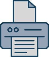 Printer Line Filled Grey Icon vector