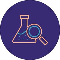 Chemical Analysis Line Two Color Circle Icon vector