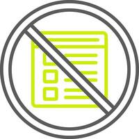 Prohibited Sign Line Two Color Icon vector