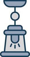 Lamp Line Filled Grey Icon vector