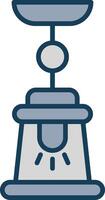 Lamp Line Filled Grey Icon vector