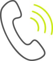Phone Call Line Two Color Icon vector