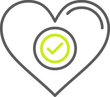 Heart Line Two Color Icon vector