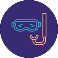 Goggles Line Two Color Circle Icon vector