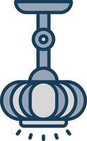 Lamp Line Filled Grey Icon vector