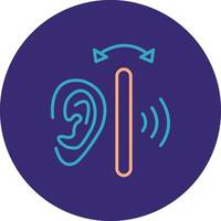 Ear Line Two Color Circle Icon vector