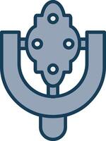 Door Knocker Line Filled Grey Icon vector