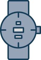 buceo reloj línea lleno gris icono vector