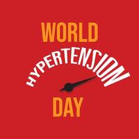 World Hypertension Day template design with pulse speedometer on red color background. World Hypertension Day Concept. High Blood Pressure awareness background. Health care clinic banner, poster. vector