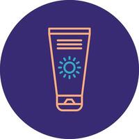 Sun Cream Line Two Color Circle Icon vector