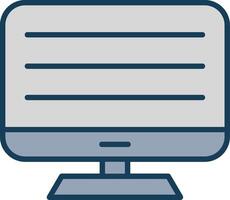 Computer Line Filled Grey Icon vector